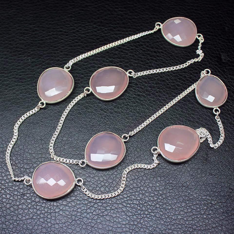 Natural Pink Rose Quartz Faceted Uneven Beads 18.5x30mm 24inches - Jalvi & Co.