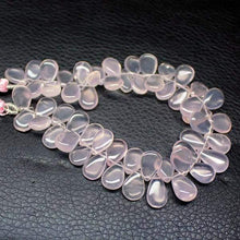 Load image into Gallery viewer, Natural Pink Rose Quartz Smooth Pear Drop Beads 12mm 18.5mm 8 inches - Jalvi &amp; Co.