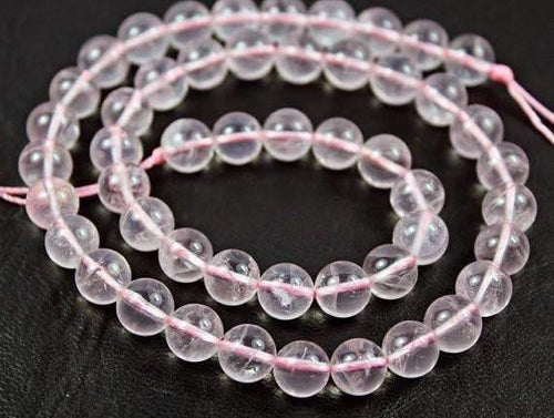 Natural Pink Rose Quartz Smooth Round Beads 8mm 16inches - Jalvi & Co.