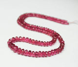 Natural Pink Rubellite Tourmaline Faceted Rondelle Craft Bead Strand 8