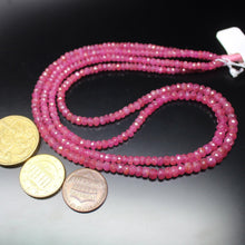 Load image into Gallery viewer, Natural Pink Sapphire Faceted Rondelle Gemstone Loose Beads Strand 4mm 5mm 4&quot; - Jalvi &amp; Co.