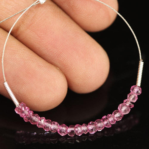 Natural Pink Topaz Faceted Rondelle Beads 3mm 2inches - Jalvi & Co.