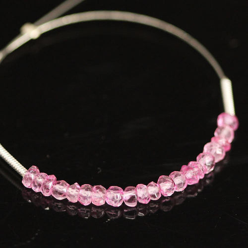 Natural Pink Topaz Faceted Rondelle Beads 3mm 2inches - Jalvi & Co.