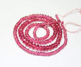 Natural Pink Tourmaline Faceted Rondelle Beads 2.5mm 4mm 15inches
