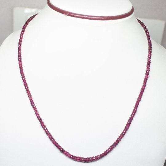 Natural Pink Tourmaline Faceted Rondelle Beads Necklace 3mm 4mm 21inches - Jalvi & Co.