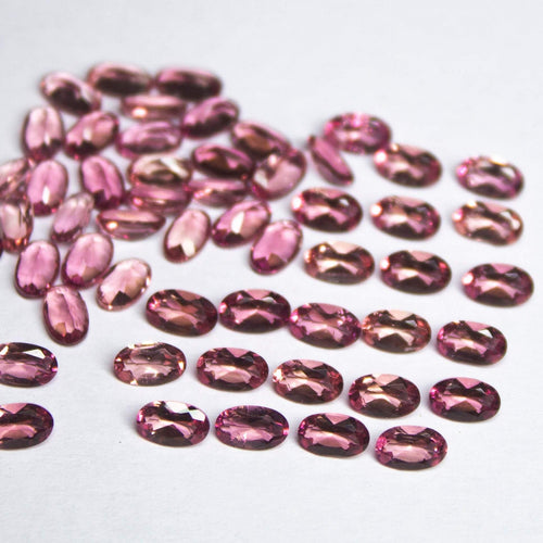 Natural Pink Tourmaline Oval Cut Calibrated Size Loose Gemstone Pair 6pc 5x3mm - Jalvi & Co.