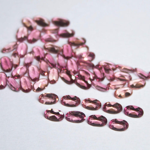 Natural Pink Tourmaline Oval Cut Calibrated Size Loose Gemstone Pair 6pc 5x3mm - Jalvi & Co.