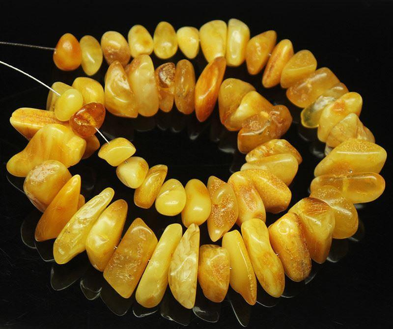 Natural Poland Baltic Amber Gemstone Smooth Nugget Tumble Beads 8mm 23mm 7" - Jalvi & Co.