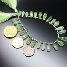 Load image into Gallery viewer, Natural Prehnite Faceted Tear Drop Briolette Gemstone Loose Beads 13mm 17mm 8&quot; - Jalvi &amp; Co.