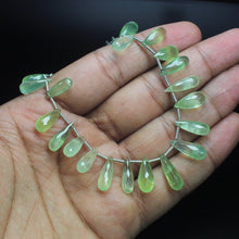 Load image into Gallery viewer, Natural Prehnite Faceted Tear Drop Briolette Gemstone Loose Beads 13mm 17mm 8&quot; - Jalvi &amp; Co.