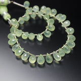 Natural Prehnite Faceted Tear Drop Briolette Gemstone Loose Beads 7mm 8mm 8