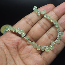 Load image into Gallery viewer, Natural Prehnite Faceted Tear Drop Briolette Gemstone Loose Beads 7mm 8mm 8&quot; - Jalvi &amp; Co.