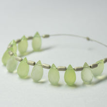 Load image into Gallery viewer, Natural Prehnite Green Chalcedony Faceted Teardrop Beads 10mm 10pc - Jalvi &amp; Co.