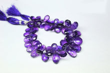 Load image into Gallery viewer, Natural Purple African Amethyst Faceted Pear Drops Briolette Beads 4&quot; 9mm 17mm - Jalvi &amp; Co.