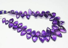 Load image into Gallery viewer, Natural Purple African Amethyst Fancy Shield Faceted Drops Beads 8mm 16mm 9&quot; - Jalvi &amp; Co.