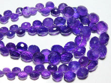 Load image into Gallery viewer, Natural Purple Amethyst Faceted Onion Drop Briolette Gemstone Beads 4&quot; 6mm 8mm - Jalvi &amp; Co.