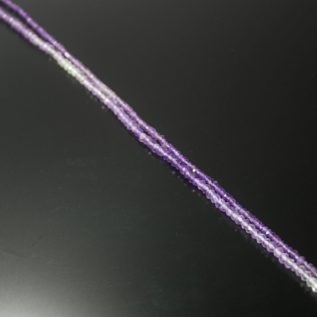 Natural Purple Amethyst Faceted Rondelle Beads 3mm 13inches - Jalvi & Co.
