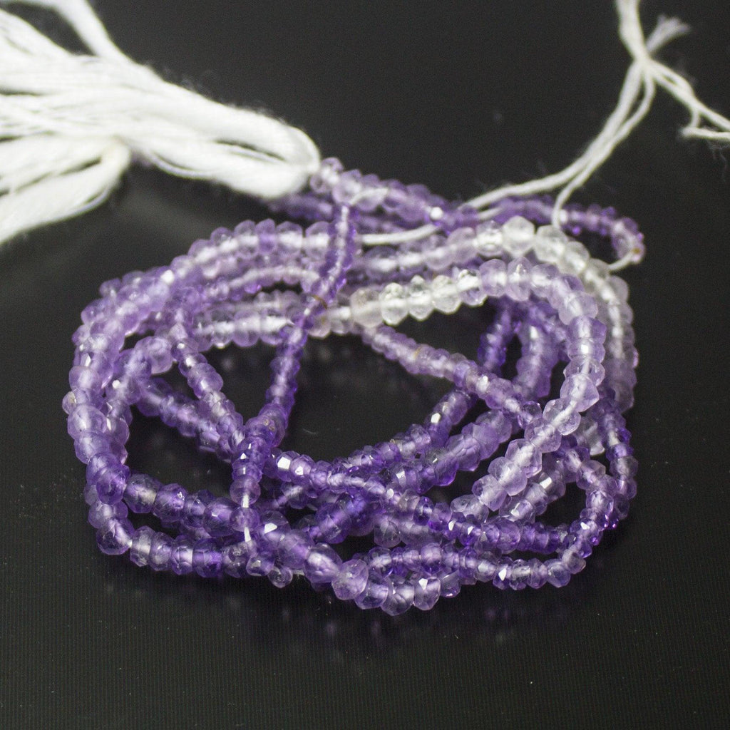 Natural Purple Amethyst Faceted Rondelle Beads 3mm 13inches - Jalvi & Co.