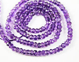 Natural Purple Amethyst Faceted Rondelle Gemstone Loose Spacer Beads 14