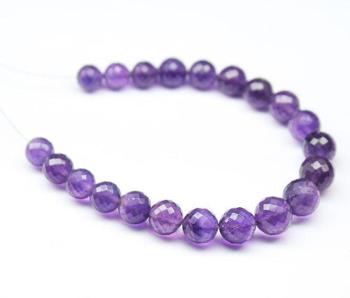 Natural Purple Amethyst Faceted Round Ball Gemstone Loose Craft Beads 6