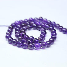 Load image into Gallery viewer, Natural Purple Amethyst Smooth Round Beads 6mm 6.5mm 18inches - Jalvi &amp; Co.
