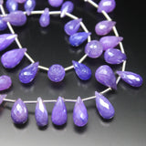 Natural Purple Quartz Faceted Teardrop Beads 15.5mm 21.5mm 8inches