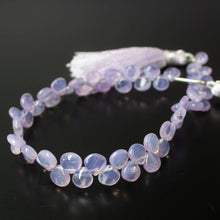 Load image into Gallery viewer, Natural Purple Scorolite Smooth Heart Drop Beads 5.5mm 6.5mm 8inches - Jalvi &amp; Co.