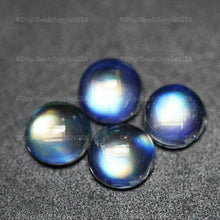 Load image into Gallery viewer, Natural Rainbow Moonstone Blue Flash Cabochon Oval Round Loose Gemstone - Jalvi &amp; Co.