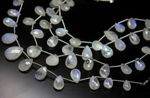 Load image into Gallery viewer, Natural Rainbow Moonstone Faceted Pear Drop Loose Pair Beads Strand 8&quot; 10mm 11mm - Jalvi &amp; Co.