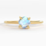 Natural Rainbow Moonstone Ring / Minimalist Ring / Birthstone Ring / Dainty Ring / Stacking Ring / 14k Gold Ring / Promise Ring / Gift