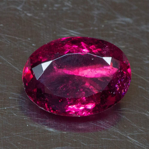 Natural Rare Rubellite Pink Tourmaline Faceted Oval Loose Gemstone 6.58 ct. - Jalvi & Co.