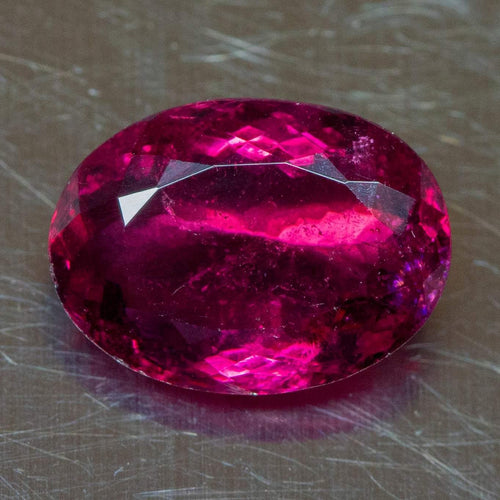 Natural Rare Rubellite Pink Tourmaline Faceted Oval Loose Gemstone 6.58 ct. - Jalvi & Co.