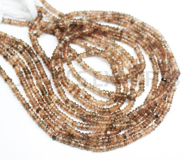 Natural Red Andalusite Faceted Rondelle Loose Gemstone Beads Strand 13" 3mm - Jalvi & Co.