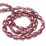 Natural Red Dyed Ruby Faceted Oval Beads Loose Gemstone Strand 9mm 12mm 15