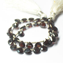 Load image into Gallery viewer, Natural Red Garnet Faceted Heart Drop Beads 6mm 7mm 8inches - Jalvi &amp; Co.