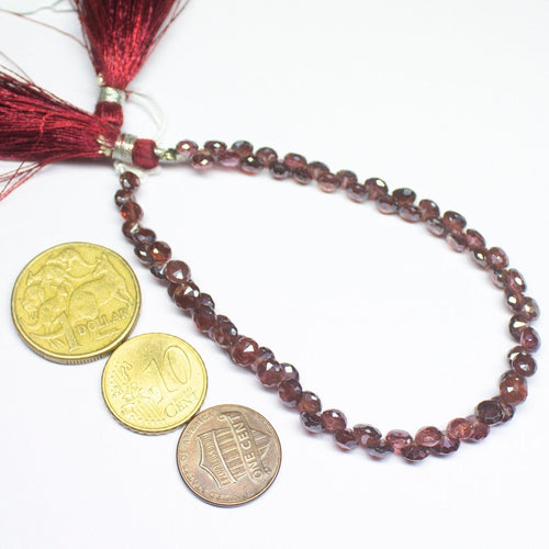 Natural Red Garnet Faceted Onion Drops Briolette Gemstone Loose Beads 5mm 6mm 4