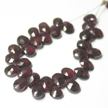 Load image into Gallery viewer, Natural Red Garnet Faceted Pear Drop Beads 7mm 8mm 4inches - Jalvi &amp; Co.