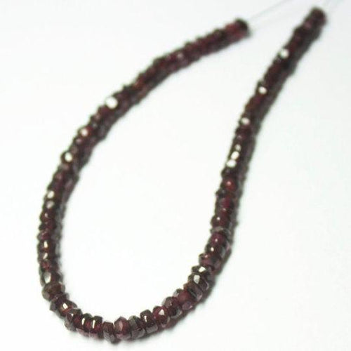 Natural Red Garnet Faceted Rondelle Beads 4mm 6inches - Jalvi & Co.