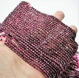Natural Red Garnet Faceted Round Beads 3.5mm 13inches