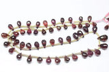 Natural Red Garnet Faceted Teardrop Beads 6.5mm 9.5mm 19inches