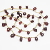 Natural Red Garnet Faceted Teardrop Beads 7mm 8mm 16inches