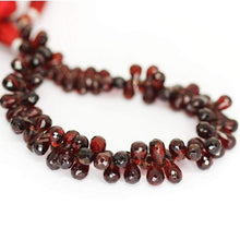 Load image into Gallery viewer, Natural Red Garnet Faceted Teardrop Beads 8mm 8.5mm 11inches - Jalvi &amp; Co.