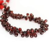 Natural Red Garnet Faceted Teardrop Beads 8mm 8.5mm 11inches