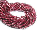 Natural Red Jade Faceted Round Beads 4mm 15inches