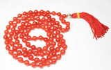 Natural Red Onyx Smooth Polished Round Sphere Prayer Beads Mala 108 Beads 8mm
