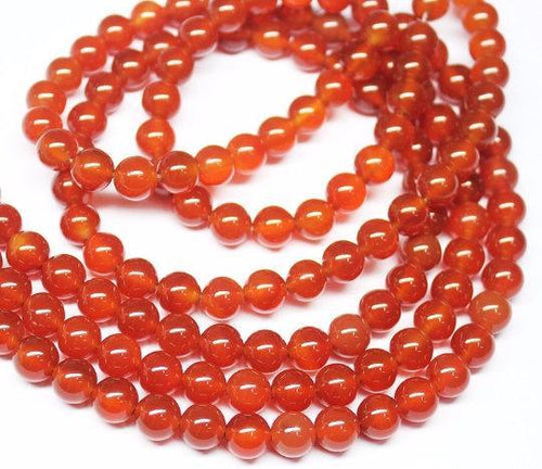 Natural Red Onyx Smooth Round Ball Gemstone Loose Beads Strand 8mm 16