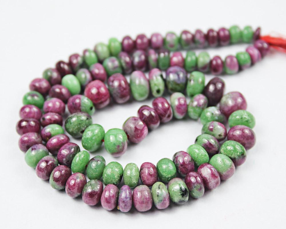 Natural Red Ruby Zoisite Smooth Rondelle Beads 4mm 8.5mm 14inches - Jalvi & Co.