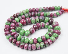 Load image into Gallery viewer, Natural Red Ruby Zoisite Smooth Rondelle Beads 4mm 8.5mm 14inches - Jalvi &amp; Co.