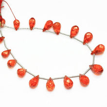 Load image into Gallery viewer, Natural Red Zircon Faceted Teardrop Beads 6.5mm 11mm 5inches - Jalvi &amp; Co.