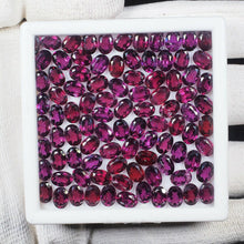 Load image into Gallery viewer, Natural Rhodolite Garnet Loose Untreated Gemstones Lot 20 Pcs 6mm*4mm Oval Cut - Jalvi &amp; Co.